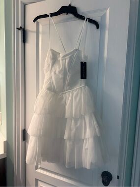 Seni & Cade juniors Tulle Pleated Tiered Dress
